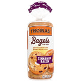 Thomas' Cinnamon Raisin Bagels, 6 count, (3.0 oz each), 8g Protein, Kosher Bagels, 18 oz Bag