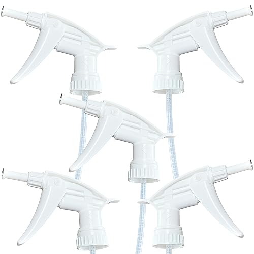 Dirt-Lifting Durable Foaming Spray Heads 5 Pk. Best Heavy Duty Nozzle Replacements for Large 32 Oz Plastic or Glass Bottles. Perfect Foam Nozzles