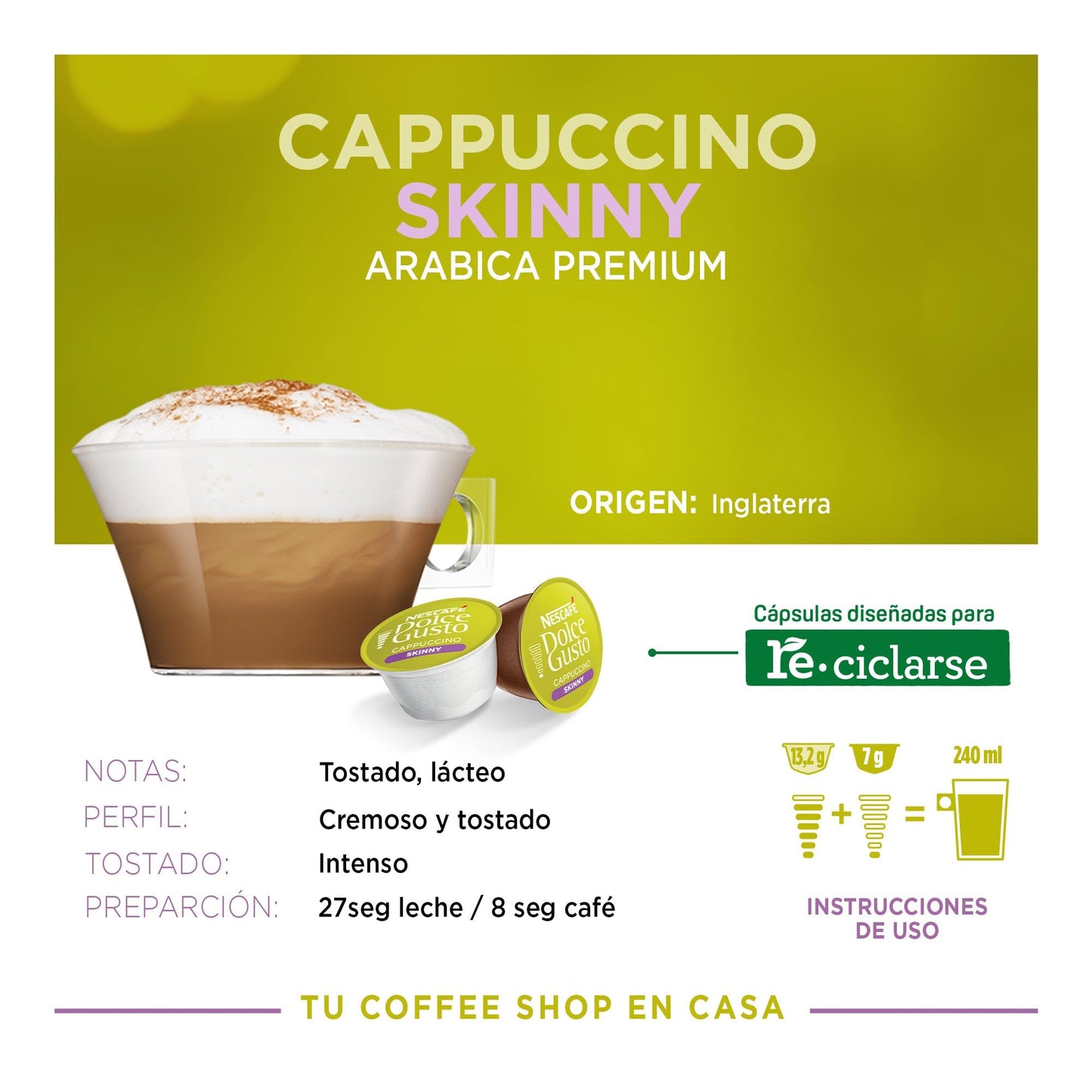 Nestle Nescafe Dolce Gusto Skinny Cappuccino Coffee (NES27370)