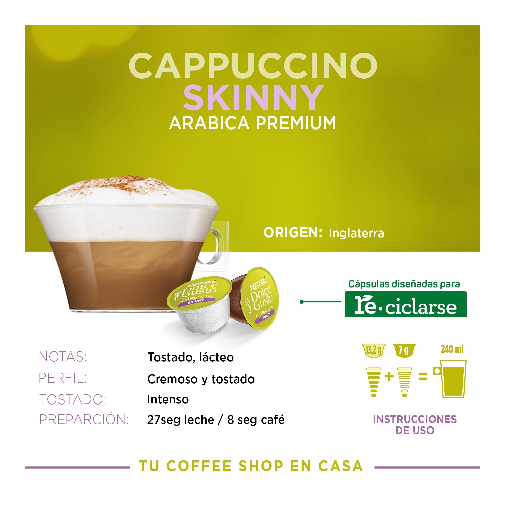 Nestle Nescafe Dolce Gusto Skinny Cappuccino Coffee (NES27370)