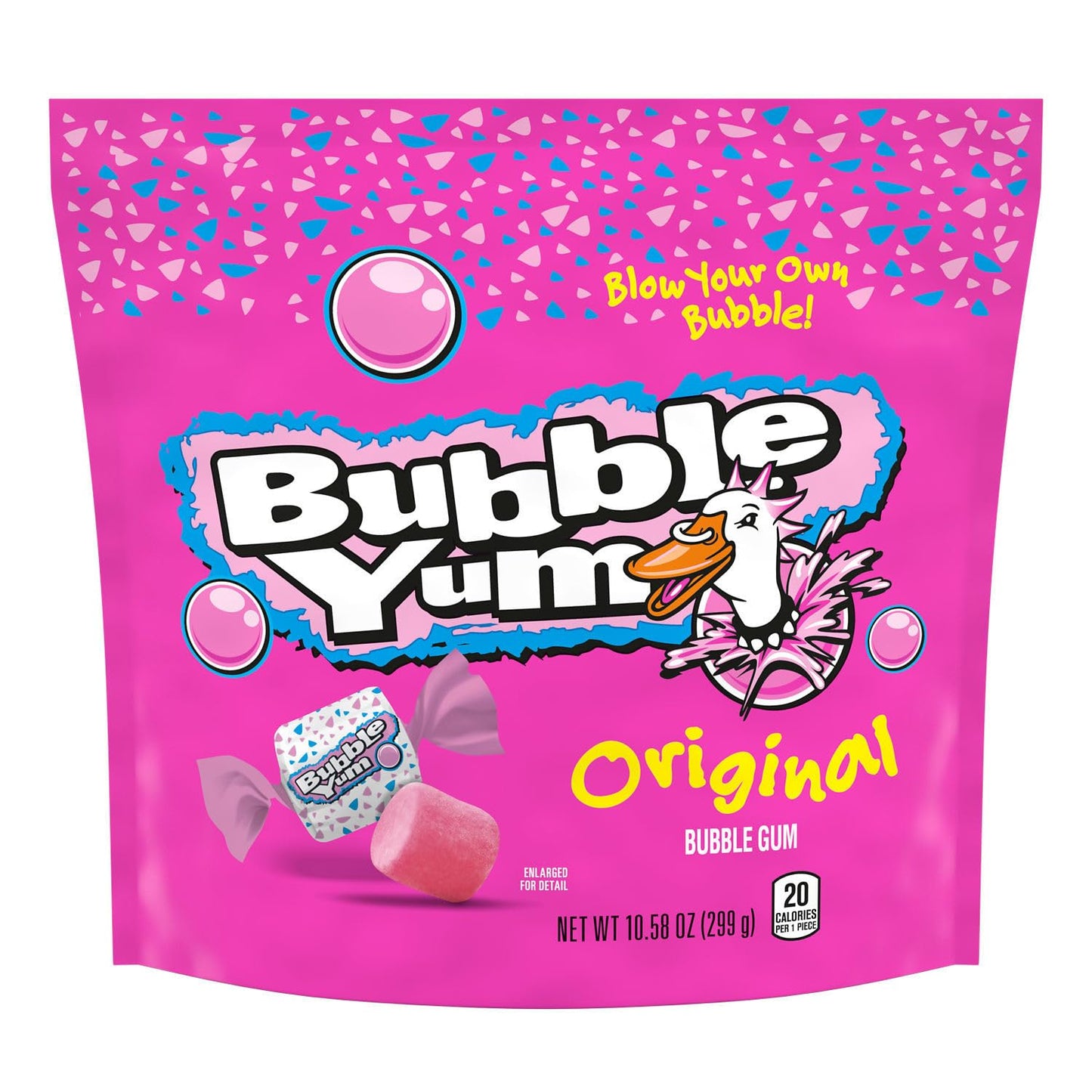 BUBBLE YUM Original Flavored Chewy, Bubble Gum Bag, 10.58 oz