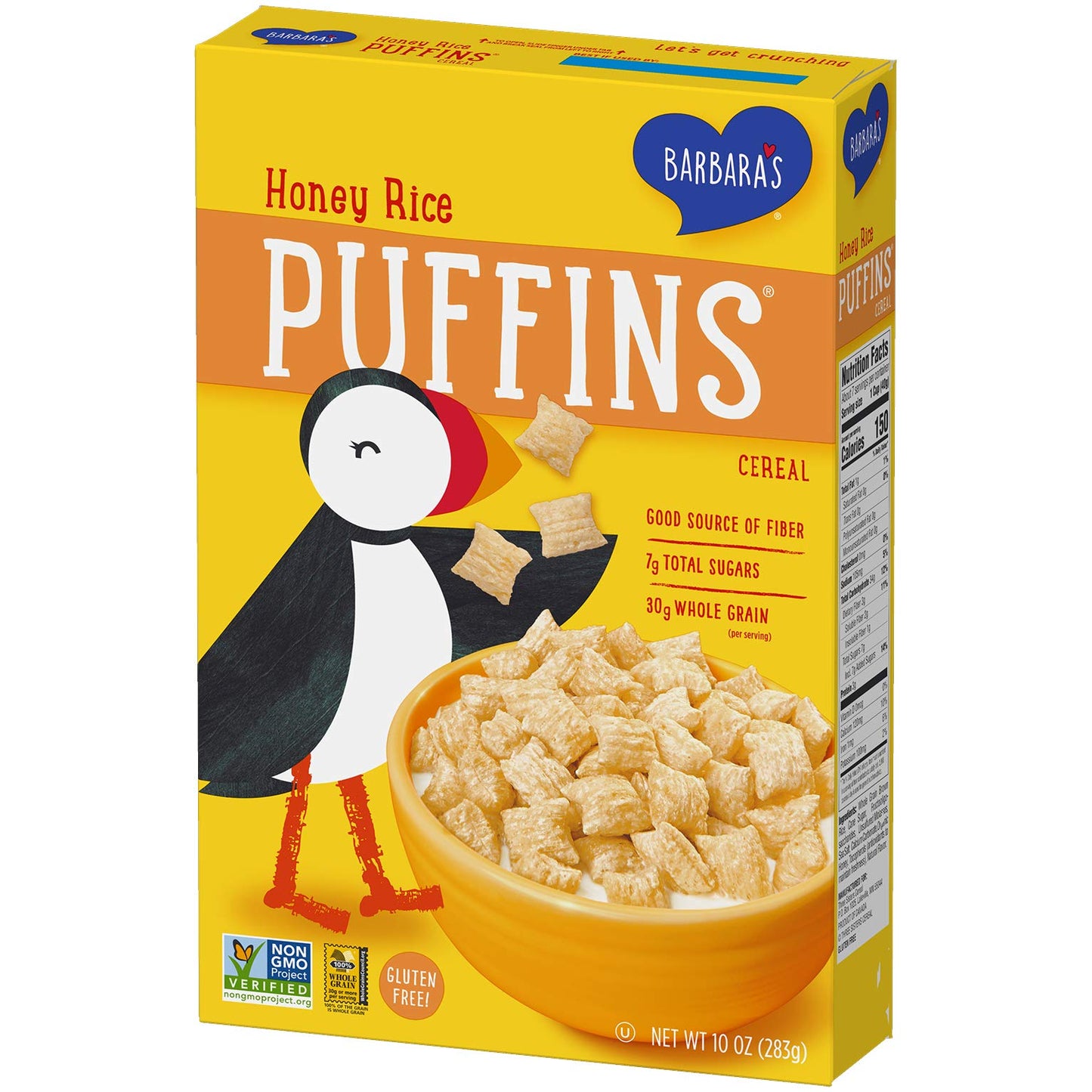 Barbara's Puffins Cereal, Honey Rice, 10 Ounce