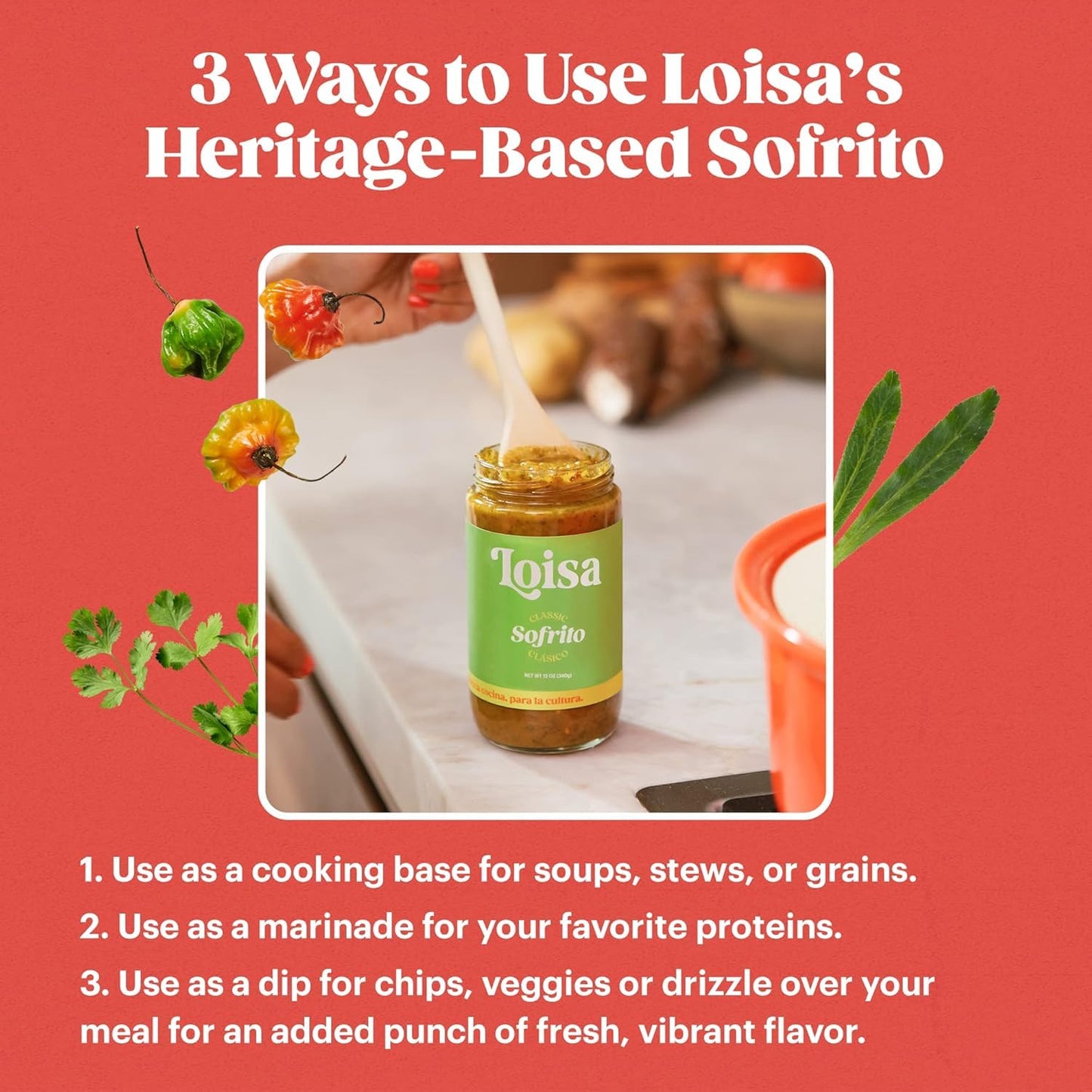 Loisa Sofrito Cooking Sauce, Non-GMO, No-MSG, No Preservatives, No Artificial Coloring, No Artificial Flavors, Vegan, Pure Latin Flavor (Classic