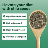 Sanar Naturals Chia Seeds | High Fiber, Omega 3 Superfood for Smoothies Oatmeal & Baking | Raw Black Chia Seeds, GLP-1 Support, Vegan, Non GMO, Gluten