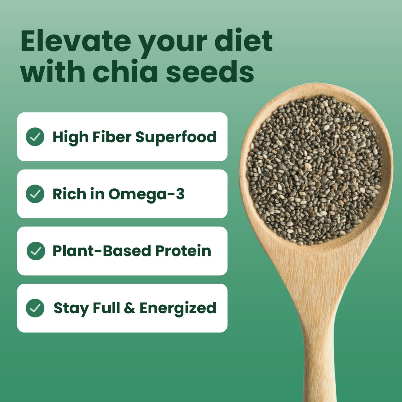 Sanar Naturals Chia Seeds | High Fiber, Omega 3 Superfood for Smoothies Oatmeal & Baking | Raw Black Chia Seeds, GLP-1 Support, Vegan, Non GMO, Gluten