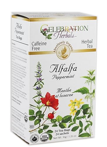CELEBRATION HERBALS Alfalfa Peppermint Tea Organic 24 Bag, 0.02 Pound