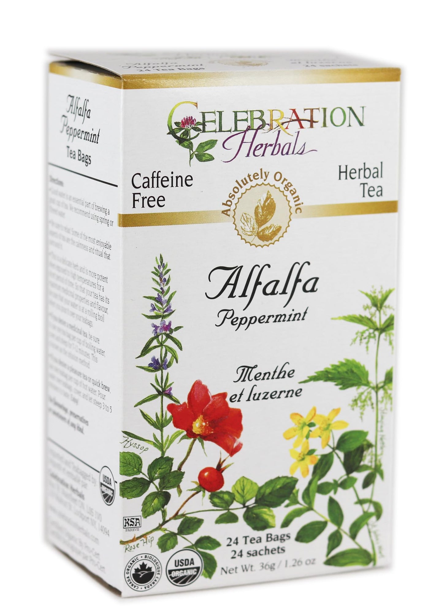 CELEBRATION HERBALS Alfalfa Peppermint Tea Organic 24 Bag, 0.02 Pound