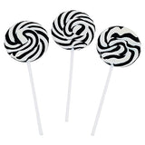 Black and White Swirl Pop Suckers (24 individually wrapped lollipops) Party Candy