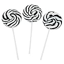 Black and White Swirl Pop Suckers (24 individually wrapped lollipops) Party Candy