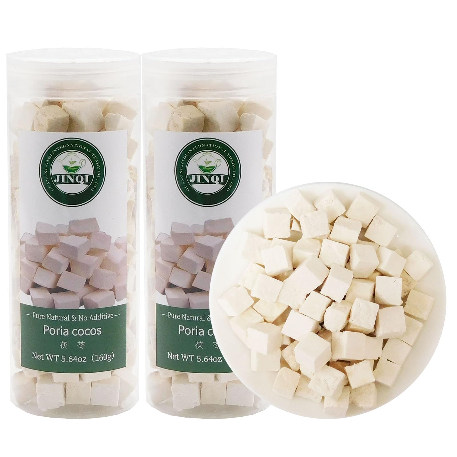 JINQI Dried Poria Cocos Fu Ling ?? ??? ?? 11.28oz/320g (5.64oz/160g*2) Poria Tea White Poria, Holiday Gifts, Tea Gifts, Can be Make Water/Make Soup