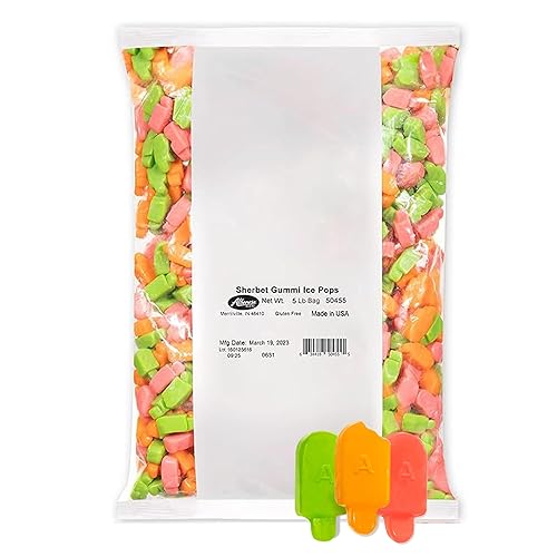 Albanese World's Best Gummies, Sherbet Gummi Ice Pops, 5lbs of Candy