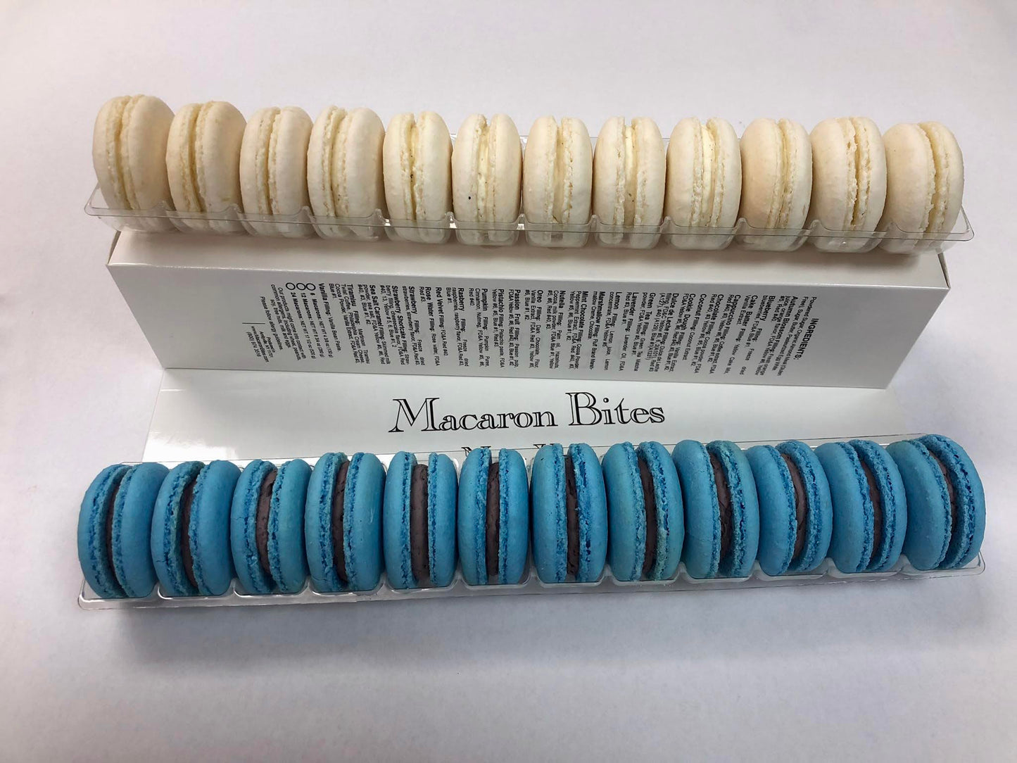 Blueberry & Vanilla Macaron Bites - 24 Count | Gourmet French Macarons with Rich Blueberry and Creamy Vanilla Flavors | Perfect for Parties, Gifts