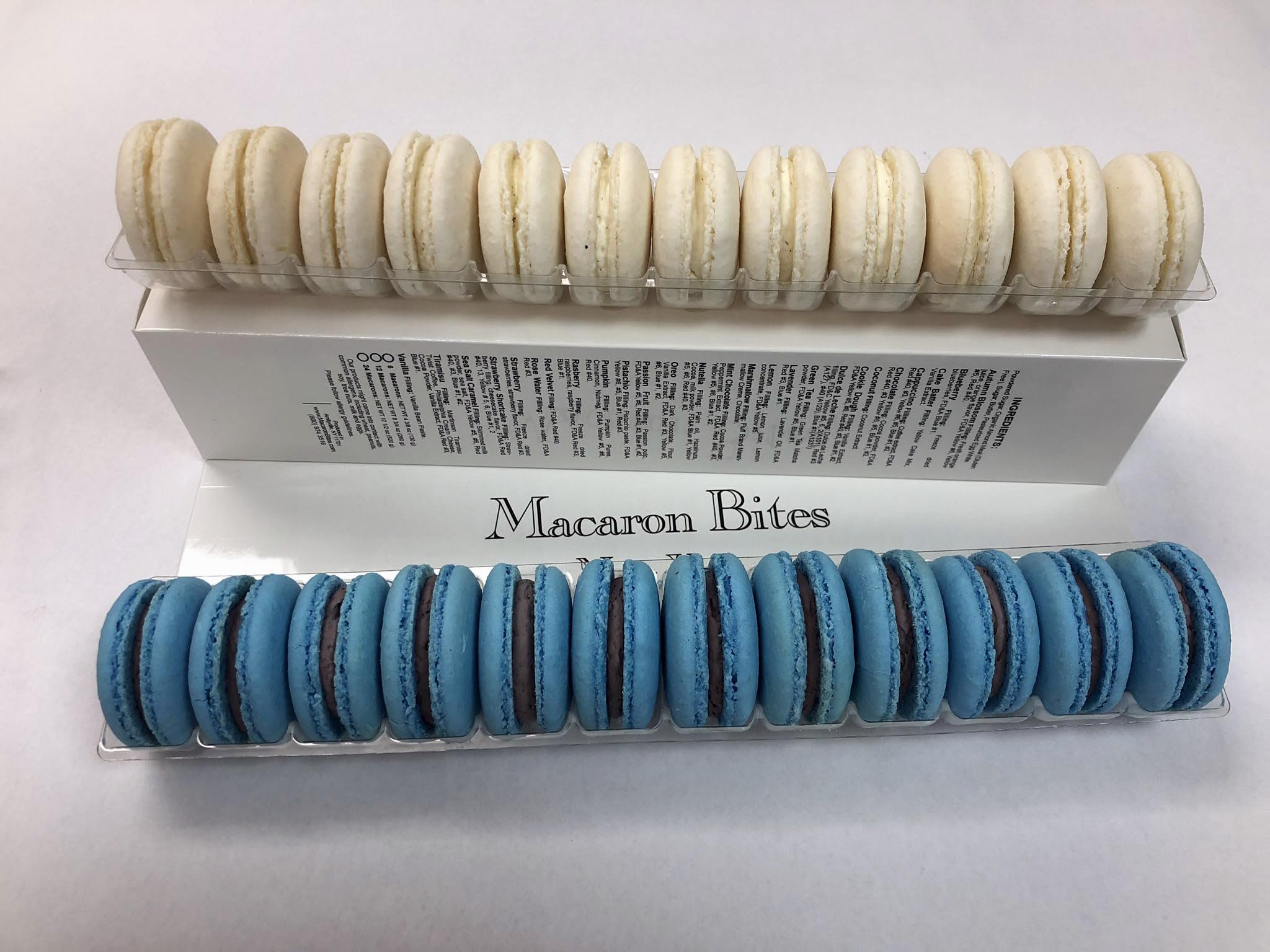 Blueberry & Vanilla Macaron Bites - 24 Count | Gourmet French Macarons with Rich Blueberry and Creamy Vanilla Flavors | Perfect for Parties, Gifts