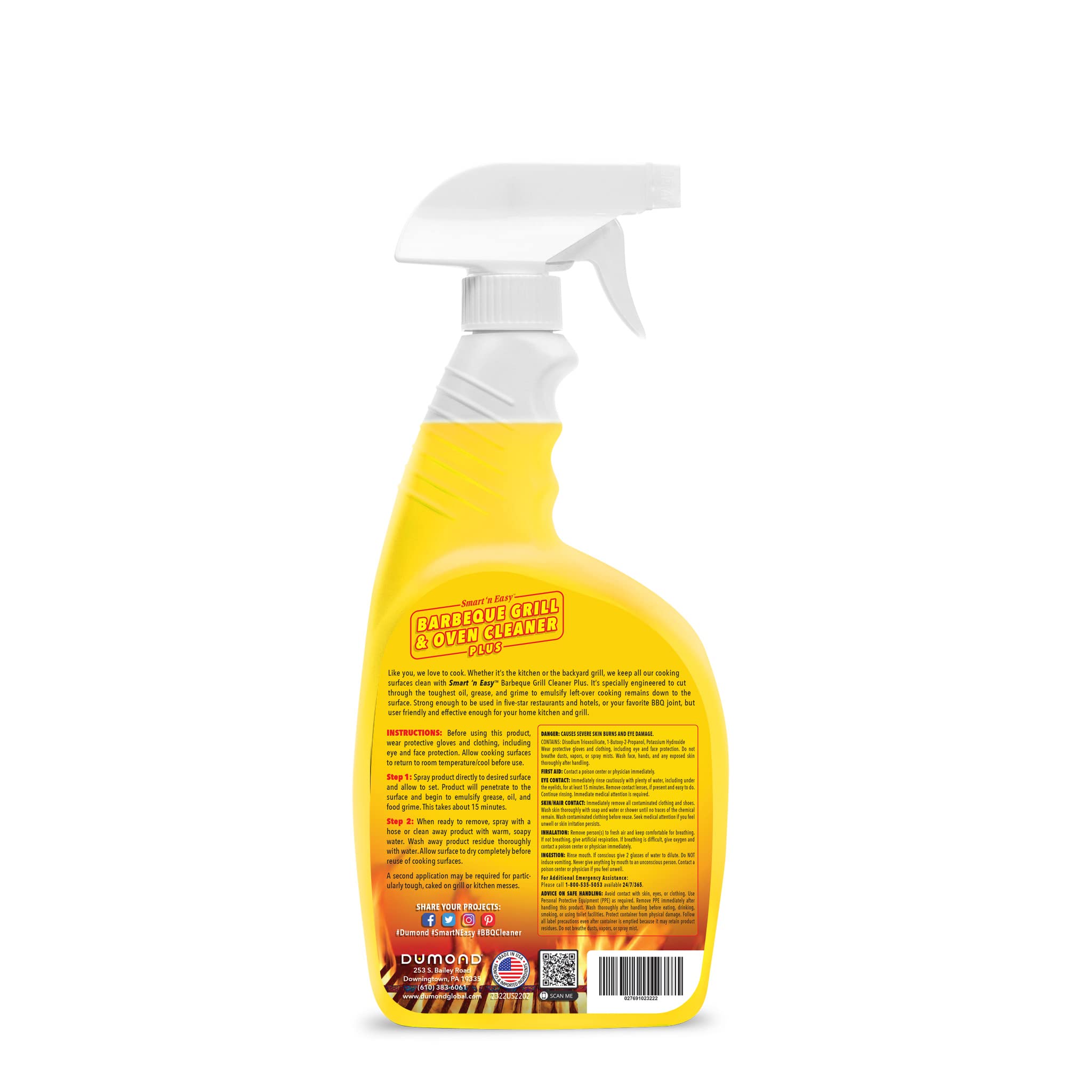 Smart 'n Easy Barbecue Grill & Oven Cleaner Plus - For BBQ Grills, Ovens, Stoves, Drip Pans, Cooktops, Burners, PLUS More! - Removes Oil, Grease