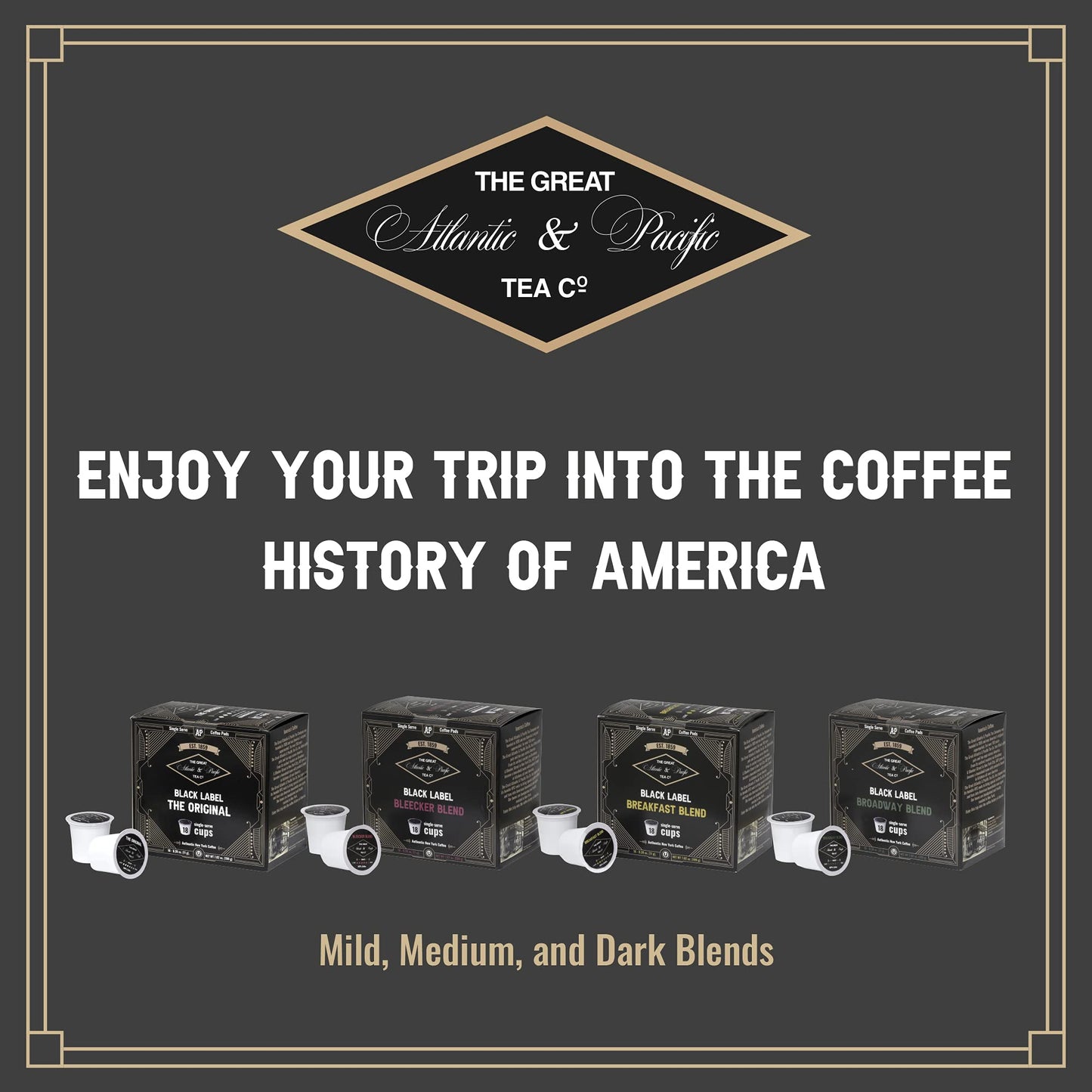 A&P Breakfast Blend Coffee Medium Roast Single Serve 18ct 100% Arabica, Compatible with 1.0 and 2.0 k-cup brewers (Breakfast Blend, 18 Count)