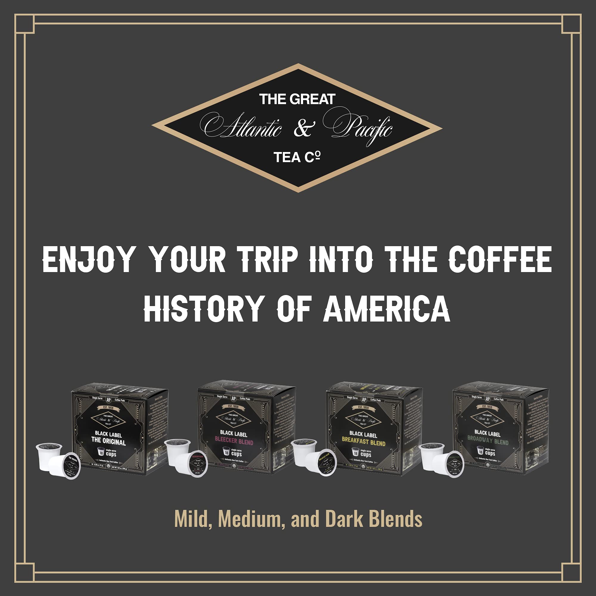 A&P Breakfast Blend Coffee Medium Roast Single Serve 18ct 100% Arabica, Compatible with 1.0 and 2.0 k-cup brewers (Breakfast Blend, 18 Count)