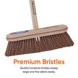 Superio Kitchen and Home Horsehair Broom With Wood Handle, Fine Premium Bristles - Heavy Duty Household Broom Easy Swiping Dust And Wisp Floors