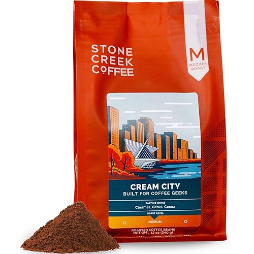 Stone Creek Coffee Medium Roast Ground Coffee - 12 Ounce (Pack of 1) - Specialty Smooth and Sweet Fresh Roasted Coffee Beans with Fruity/Chocolate