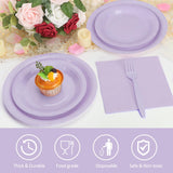 Lavender Plates and Napkins Party Supplies, Include 9’’ Disposable Paper Plate, 7’’ Dessert Plates and Cups and Napkins Forks Set for Birthday