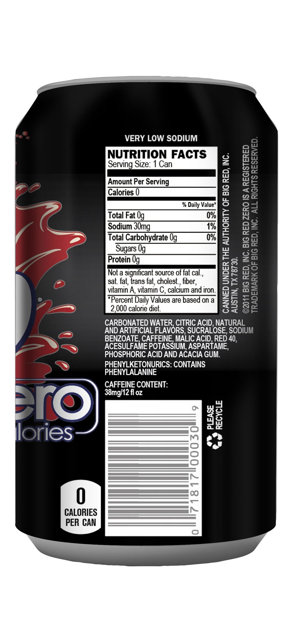 Big Red | Zero | Fridge Pack Cans | Zero Calories | 12 fl. oz (12 Count)