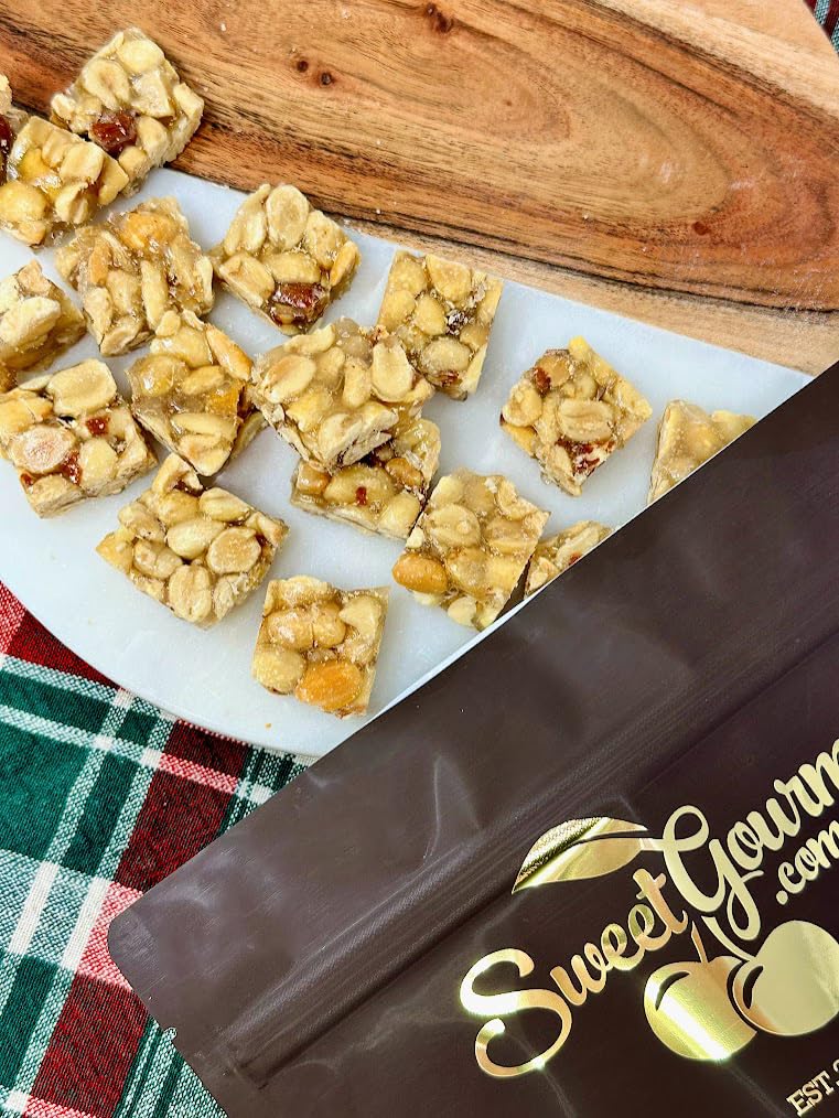 SweetGourmet Classic Old-Fashioned Peanut Butter Squares, Peanut Brittle Candy, 2 Pound