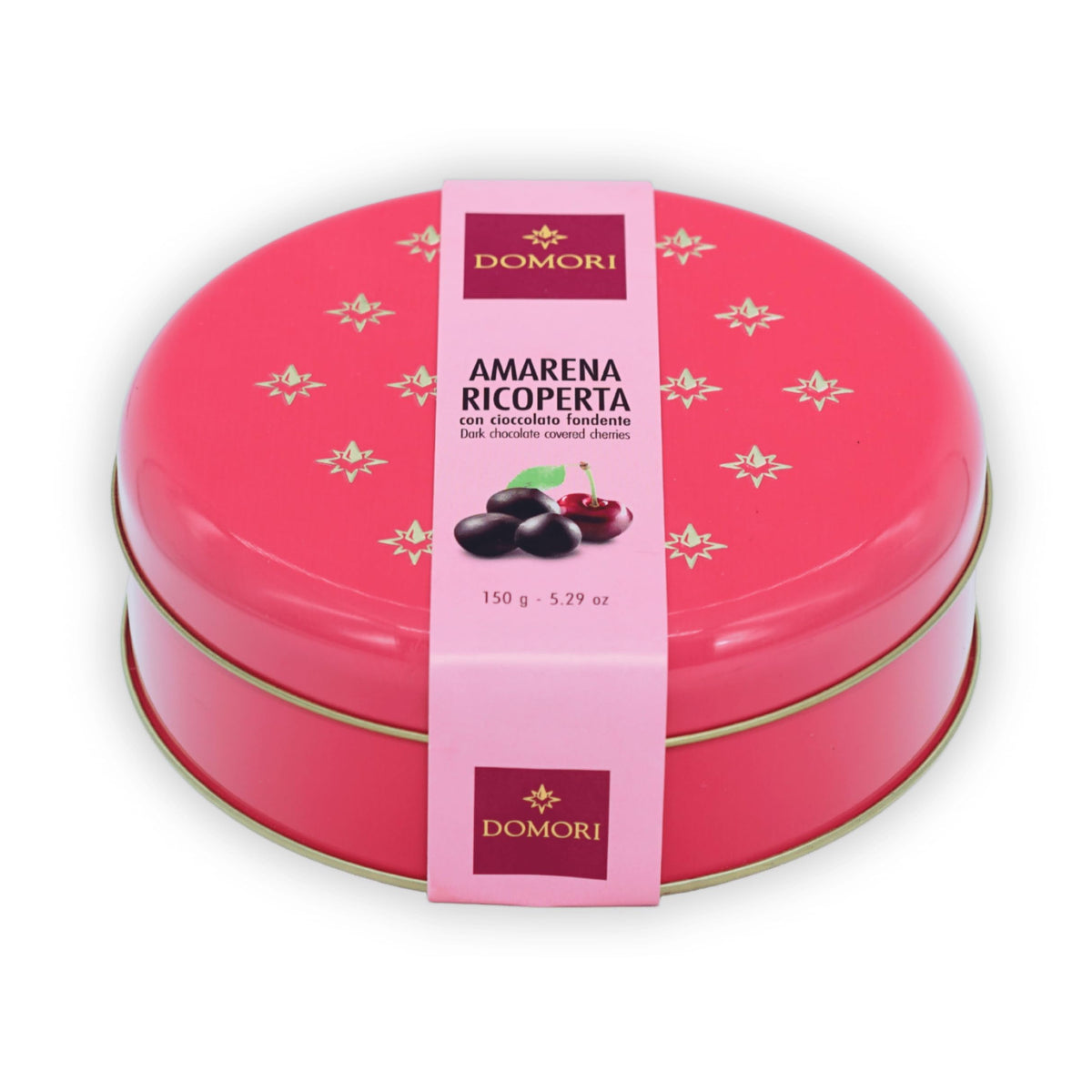 Domori Chocolate Coated Amarena Cherries Tin Gift Box
