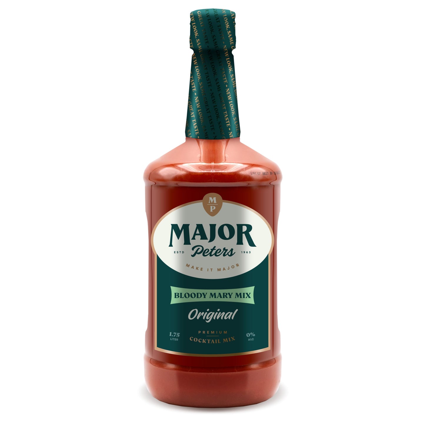 Major Peters' Premium, Full Body Bloody Mary Mix, Only Add Spirits & Garnishes for Ideal Drink, Original (59.2 Fl Ounce, Pack of 1)
