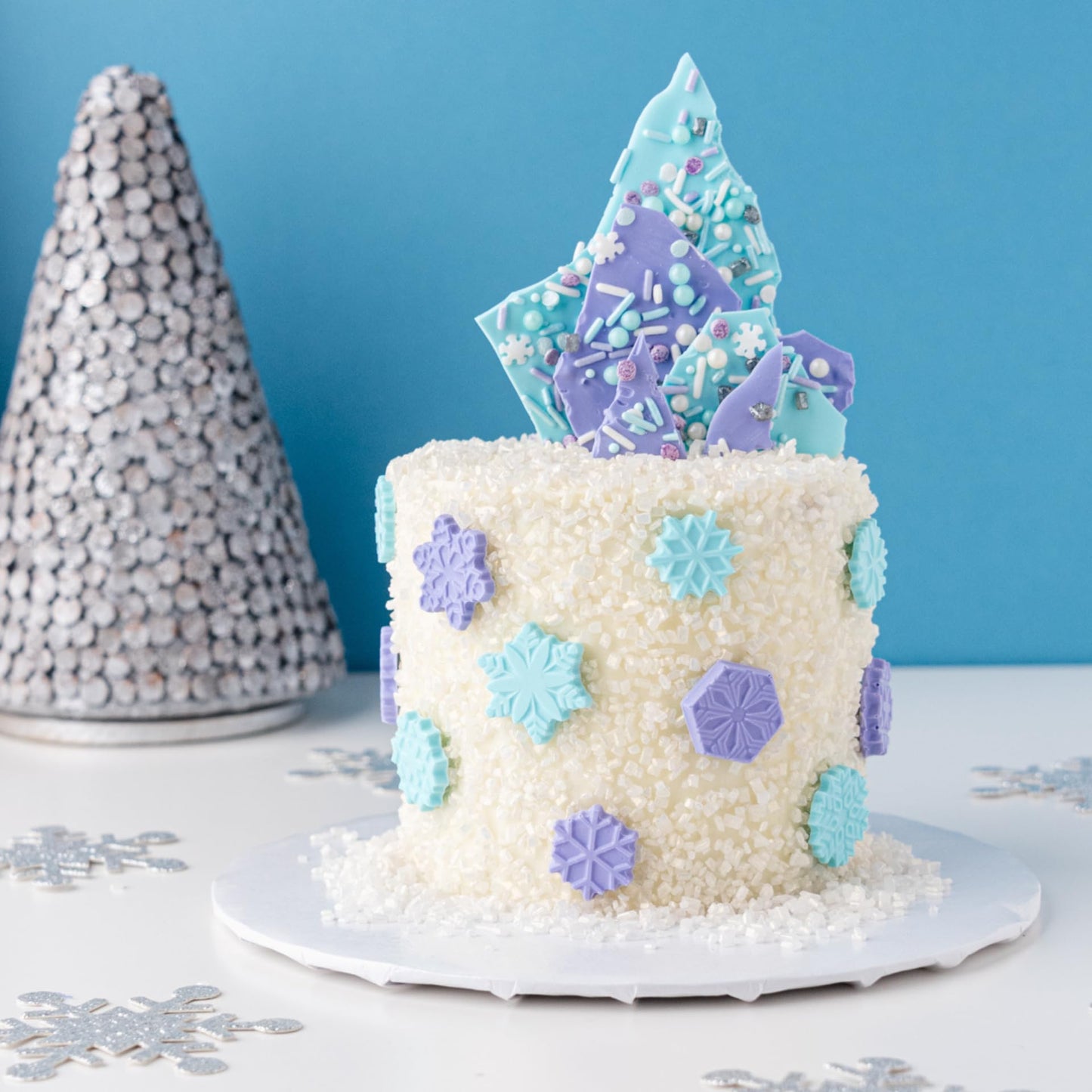 Sweets Indeed Christmas Spinkles, Snowflake Edible Sprinkle Mix, Perfect for Cake Decorations, Baking, Ice Cream, Cookies, Cupcake Topper