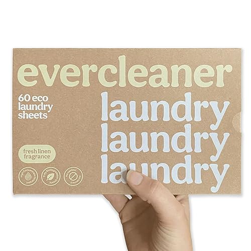 Evercleaner™ Laundry Detergent Sheets - Fresh Linen Scent, Up to 120 Loads - Eco-Friendly Plastic-Free Laundry Sheets, Hypoallergenic, Washing