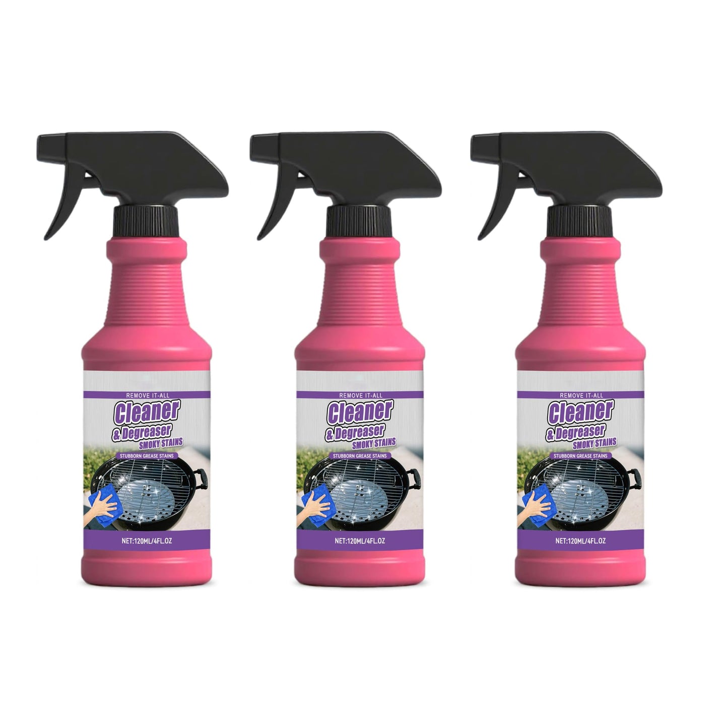 BOONYM Heavy Duty Grill Cleaner Spray - Professional BBQ Degreaser & Oven Cleaner, 4oz for Outdoor Grills, Smokers, Stainless Steel - Effectively