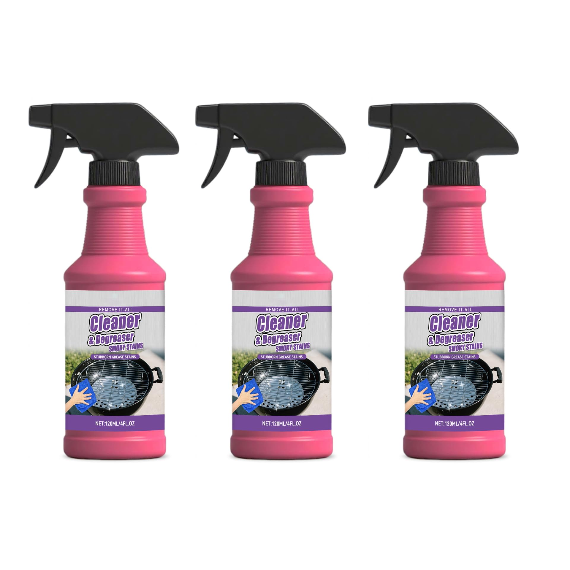 BOONYM Heavy Duty Grill Cleaner Spray - Professional BBQ Degreaser & Oven Cleaner, 4oz for Outdoor Grills, Smokers, Stainless Steel - Effectively