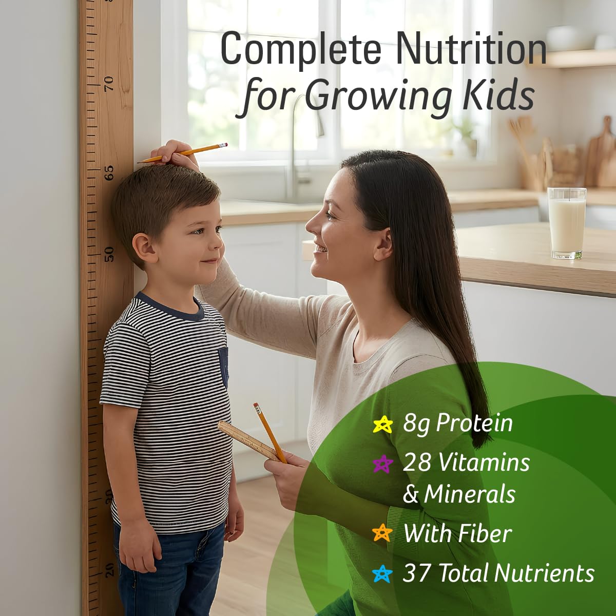 Enterex Kidz Nutritional Shake Mix for Kids - Vanilla | 8g Protein, Reduced Sugar, 28 Vitamins & Minerals | Gluten Free, with Fiber | 400g (7
