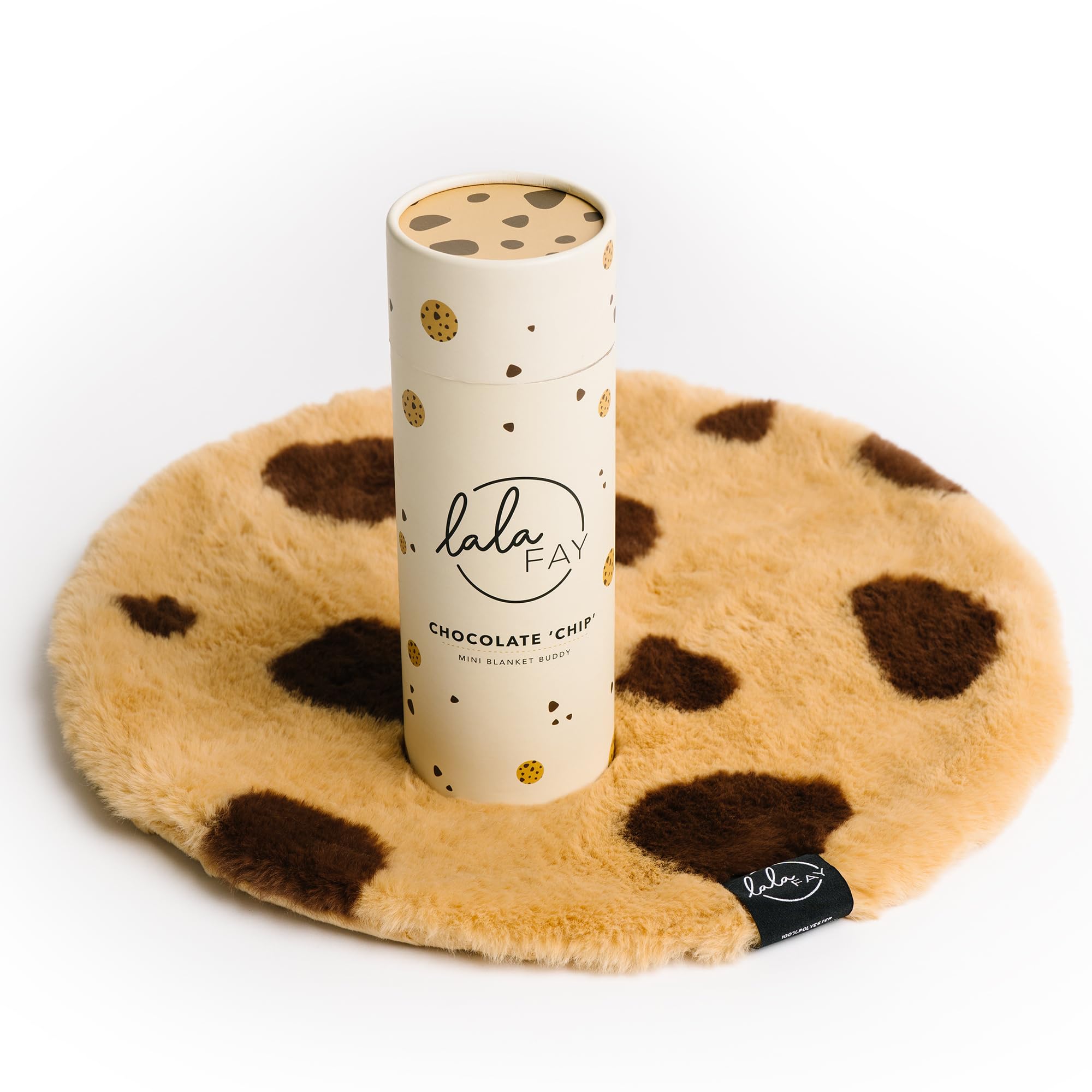 La La Fay Mini Blanket Cookie Buddy - Unisex Luxe Minky Faux Fur Cookie Lovie Baby Security Blanket - Essential Newborn Gifts for Boys and Girls