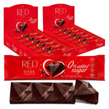 Red Delight Dark Chocolate Snack Size Bars - 0.92 oz, Pack of 24, Diamond-Shaped Keto Chocolate Bars - Keto Candy - Birthday Gift with 14” Plush Teddy