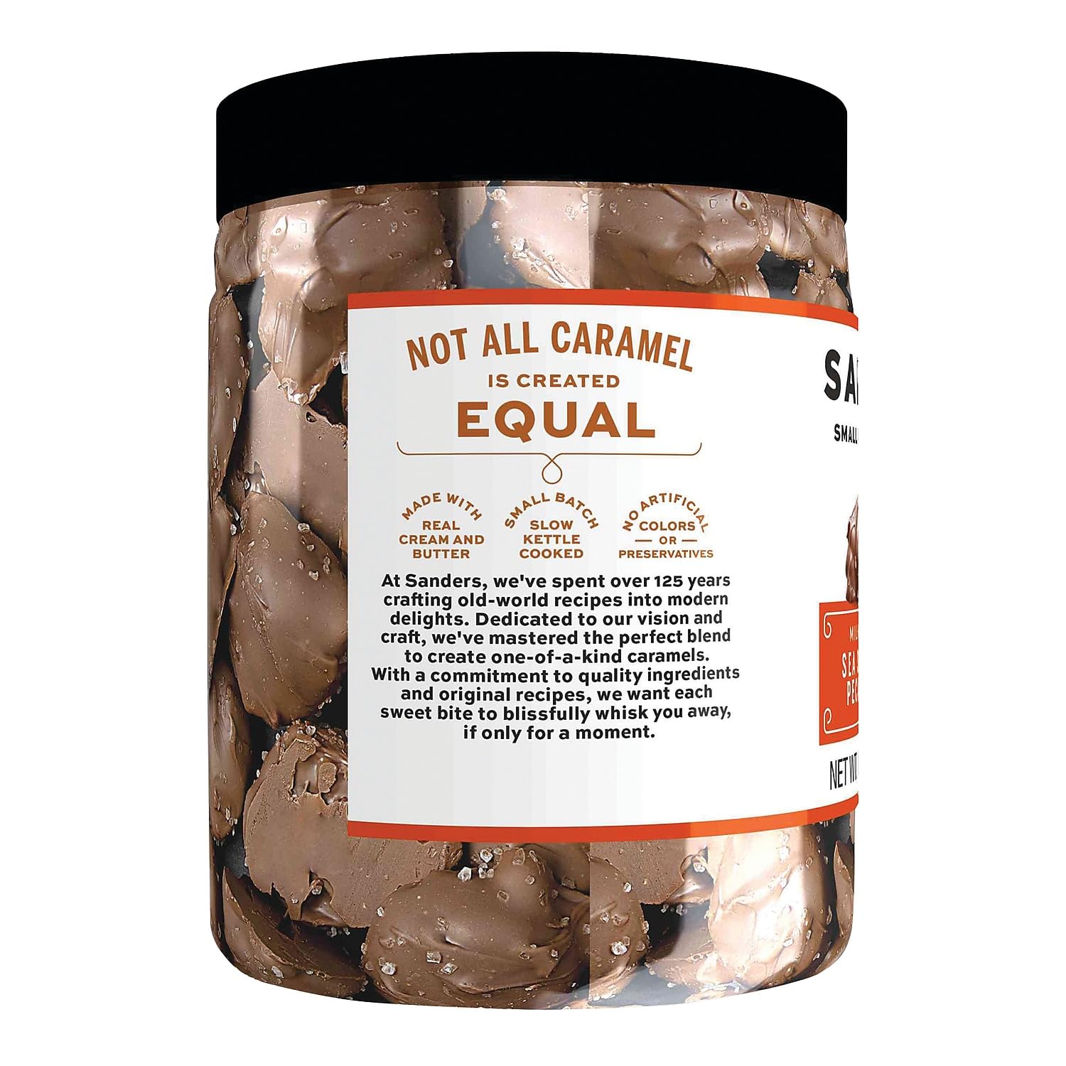 Sanders Milk Chocolate Sea Salt Caramel Pecan Clusters - 16 oz Tub