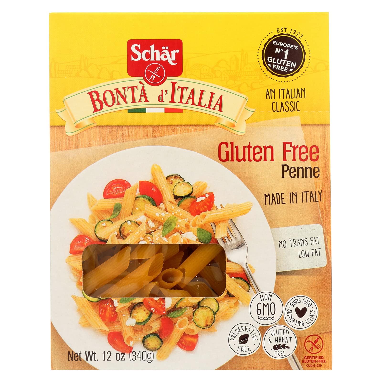 Schar, Pasta Penne Gf, 12 OZ (Pack of 10) ( Value Bulk Multi-pack)30