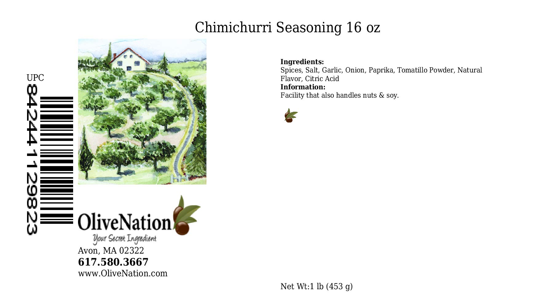 OliveNation Chimichurri Seasoning, Blended Spice Mix for Authentic South American Flavor Marinades, Sauces, Rubs, Grilling, Non-GMO, Gluten Free