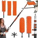 SISIUPASSIE 30FT Reach Ceiling Fan Cleaner Duster, Ceiling Fan Blade Cleaner with Extension Pole, Washable & Replaceable Microfiber Feather Duster