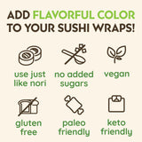 Pineapple Habanero Sushi Wraps (5 Count) - Gluten-Free, Vegan, Plant-Based Low-Carb Wraps - Non-GMO, Paleo-Friendly, Sweet & Spicy Nori Wrap