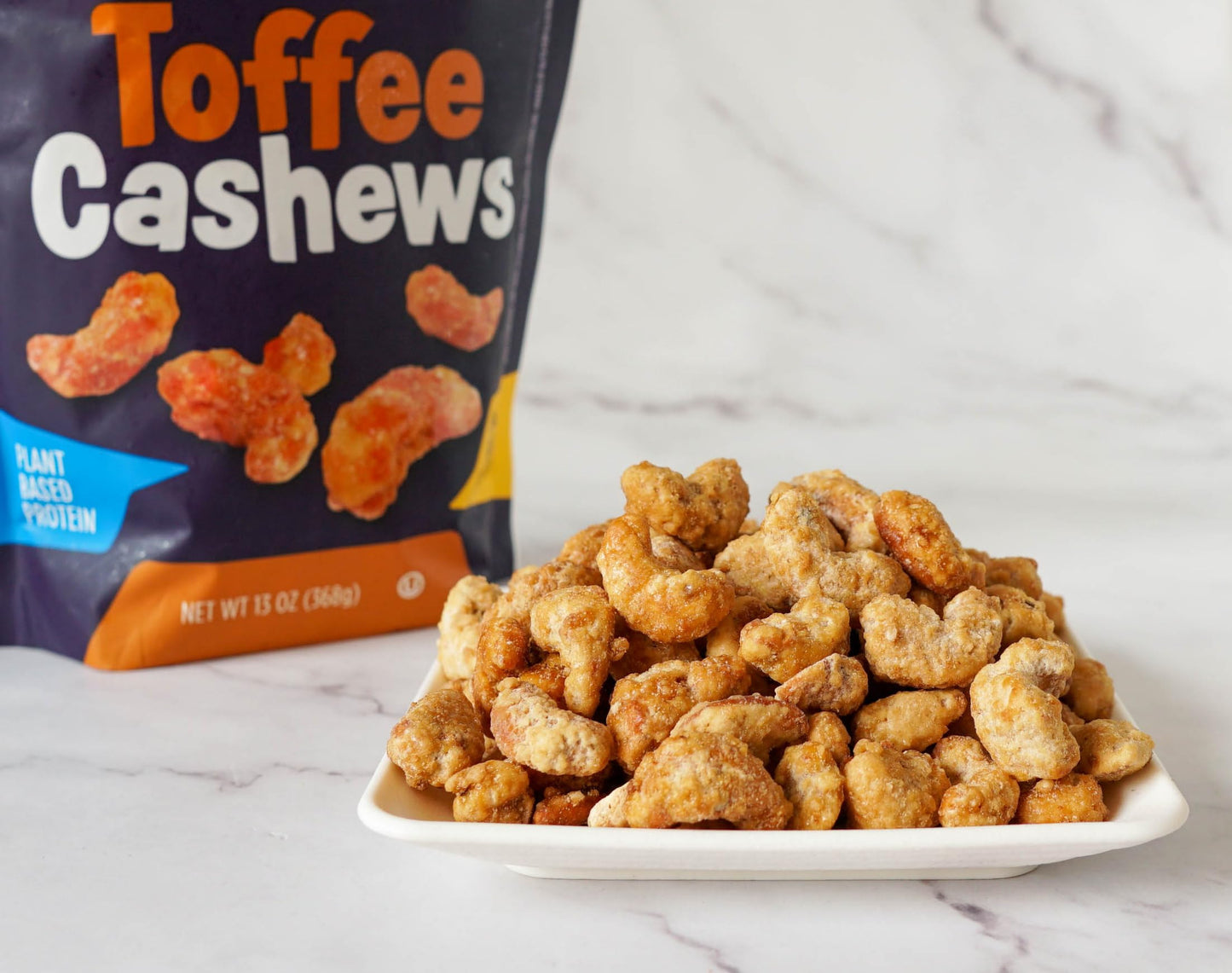 Platinum Toffee Cashews - Plant Based Protein, Fiber, Healthy Snack - Roasted & Sweet Flavors - Nutritional Boost - Can Bring at Home, Work, Office