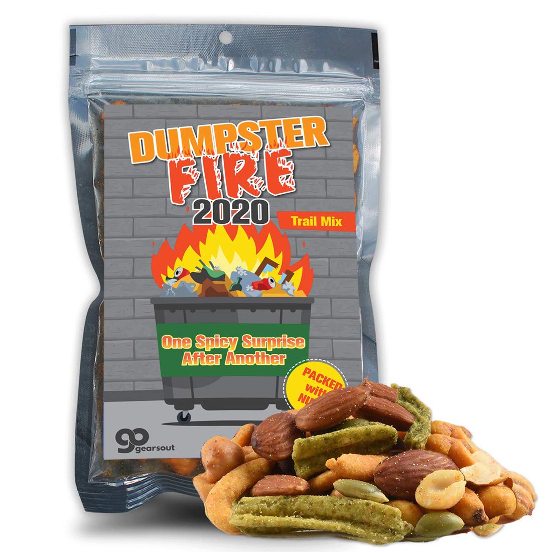 Dumpster Fire 2020 Trail Mix - Funny Spicy Snack Blend for Men and Women, Gourmet Gifts, Made in America