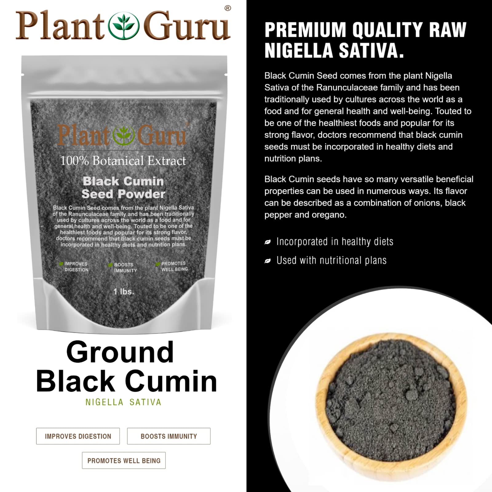 Black Cumin Seed Powder Ground 2 lbs. Bulk - Nigella Sativa - Kalonji 100% Pure Natural Herb Spice.