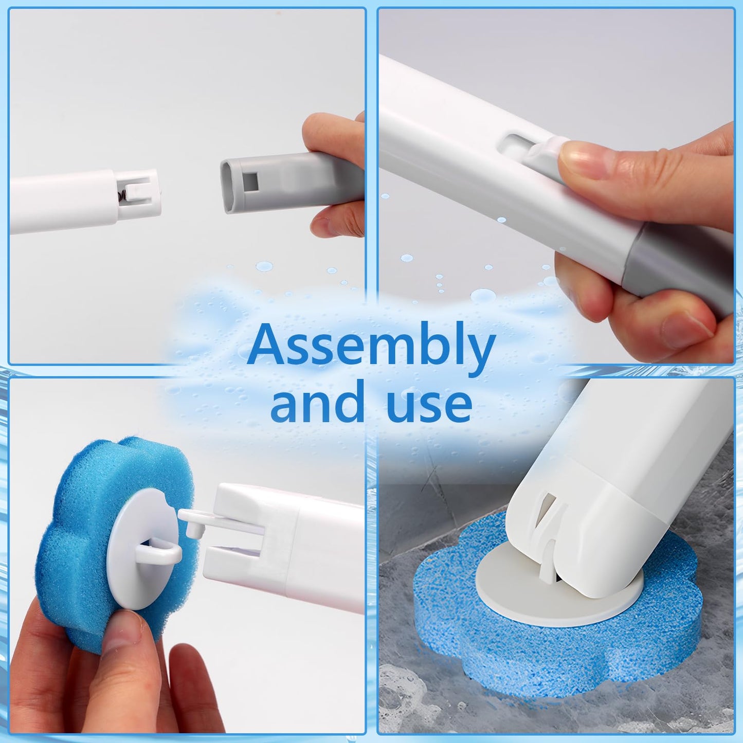 2 Pack Disposable Toilet Brush and Holder Set, Disposable Toilet Cleaning System Extended Handle with 48 Toilet Wand Refills, Toilet Brush for Toilet