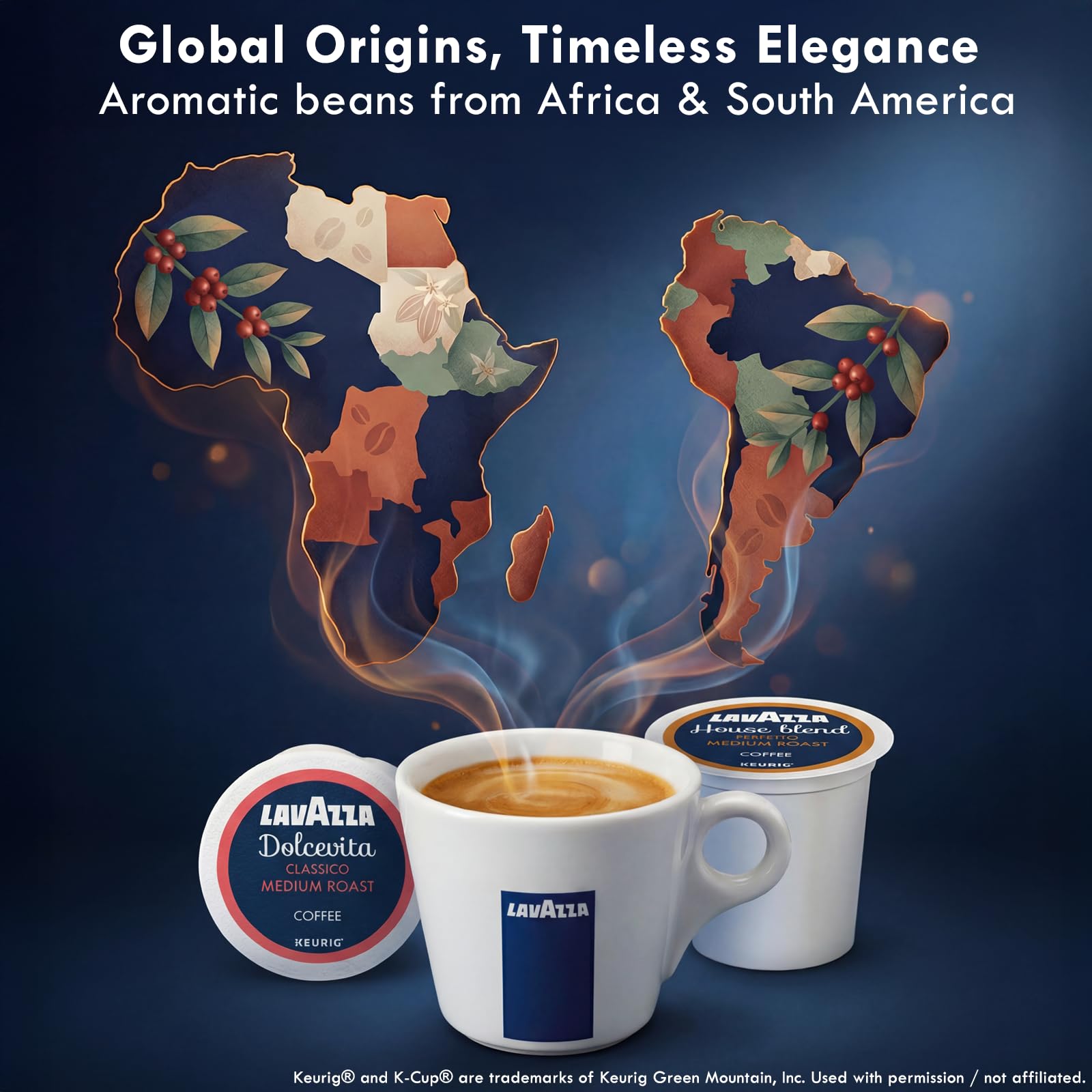Lavazza K-Cup Coffee Pods Variety Bundle for Keurig Brewers - Light & Medium Roast, Single-Serve K-Cup Coffee Pods, 40 Count Assorted Flavors (20