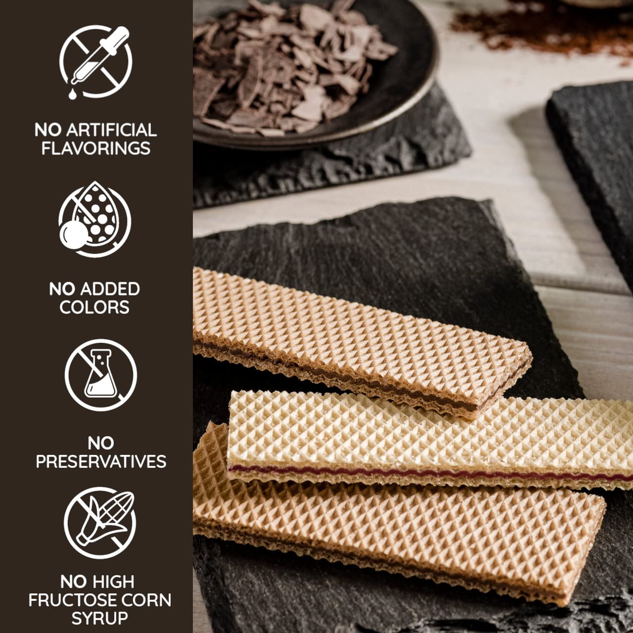 Loacker Premium Fondente Dark Noir Chocolate Wafers, Chocolate,Dark Chocolate , 5.29 Ounces