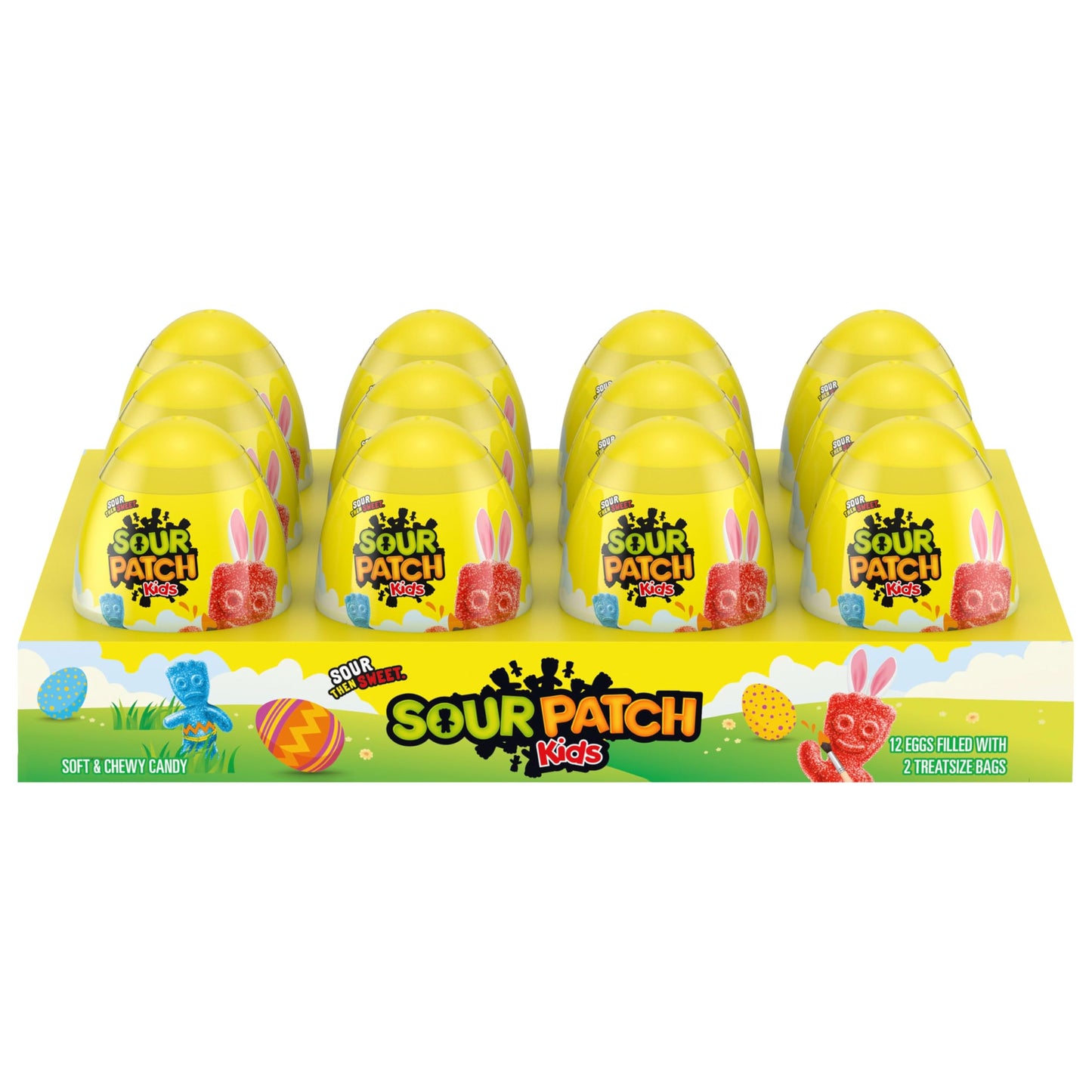 SOUR PATCH KIDS Soft & Chewy Easter Candy, Bulk Candy, 12 - 0.88 oz Easter Eggs