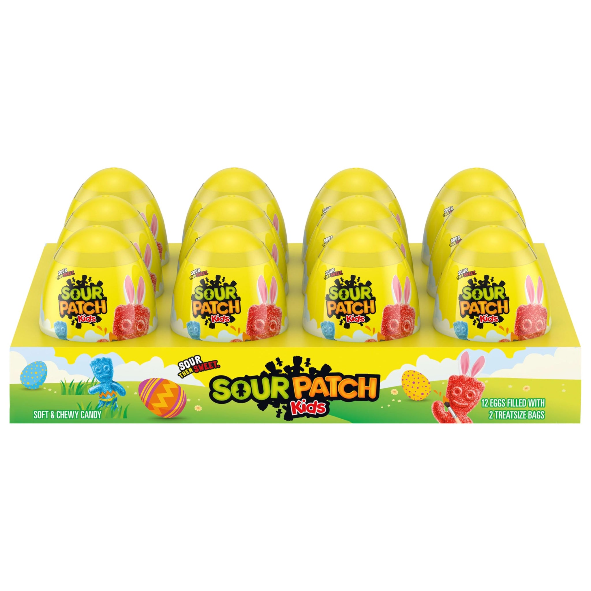 SOUR PATCH KIDS Soft & Chewy Easter Candy, Bulk Candy, 12 - 0.88 oz Easter Eggs