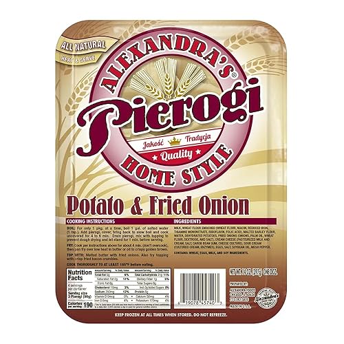 Alexandra's Pierogis 14 oz., Pack of 6 (72 Pierogis total) (Potato & Onion)