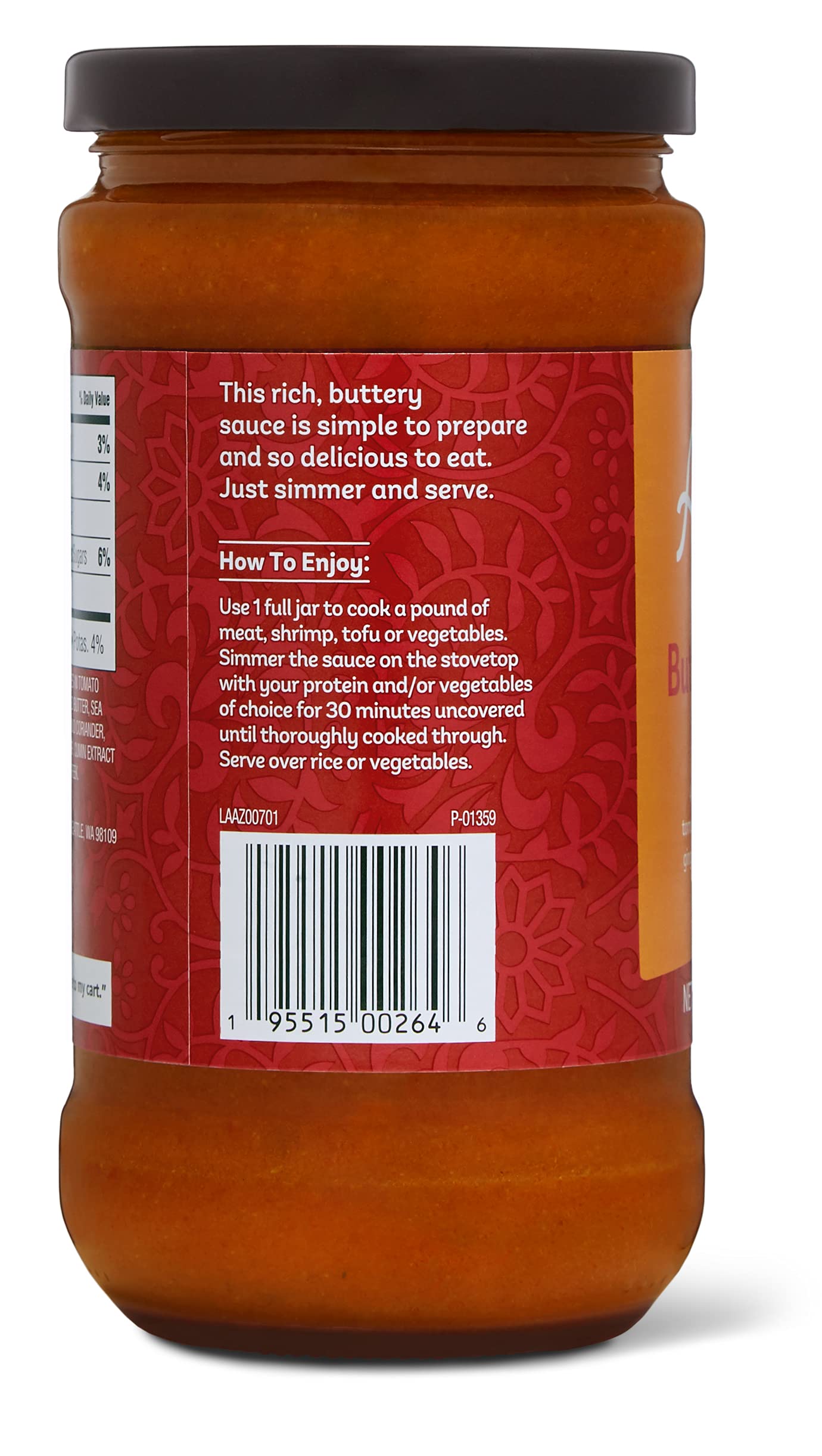 Amazon Brand - Aplenty, Butter Chicken Simmer Sauce, 16 oz