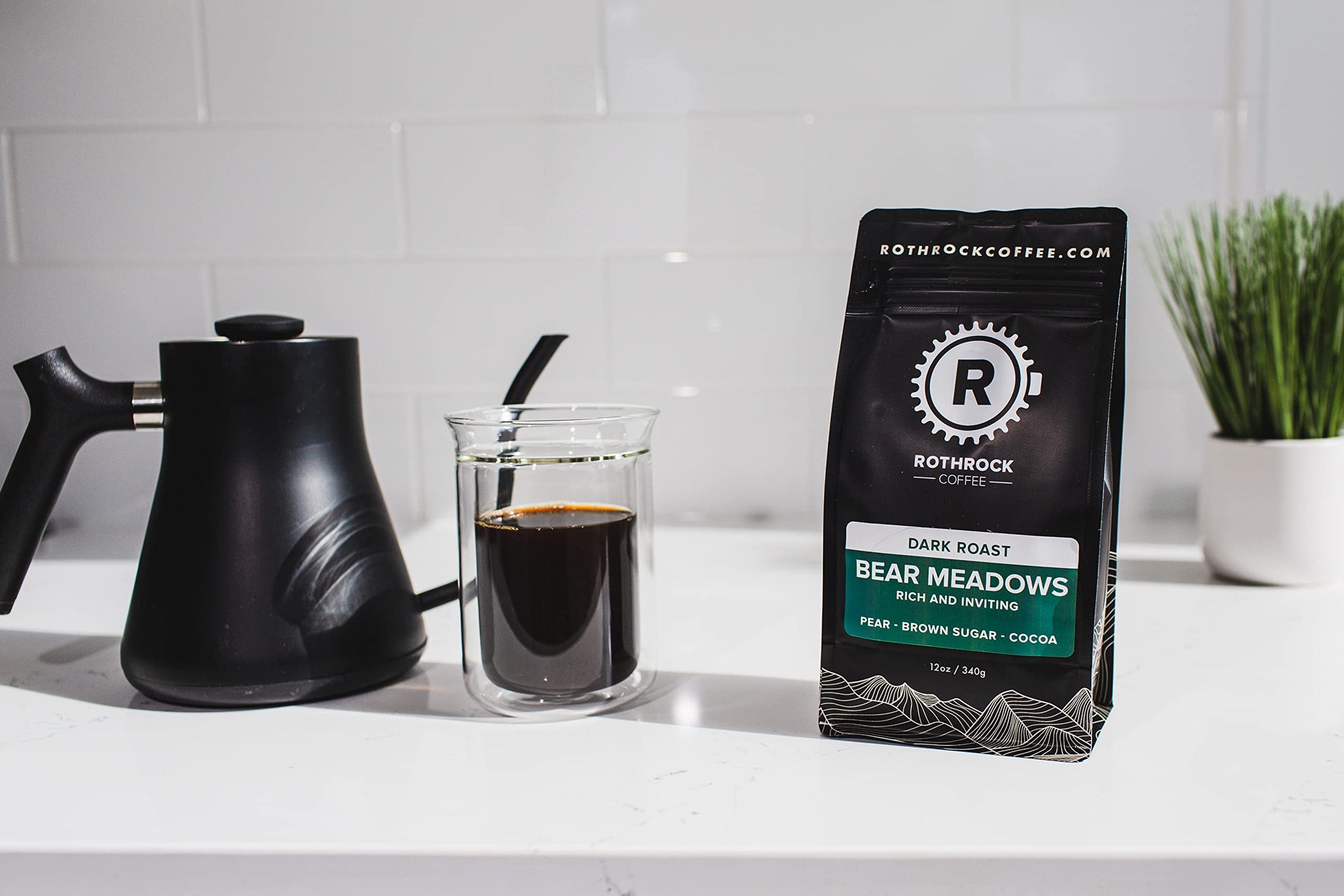 Rothrock Coffee Bear Meadows Dark Roast Whole Bean coffee 12oz Bag